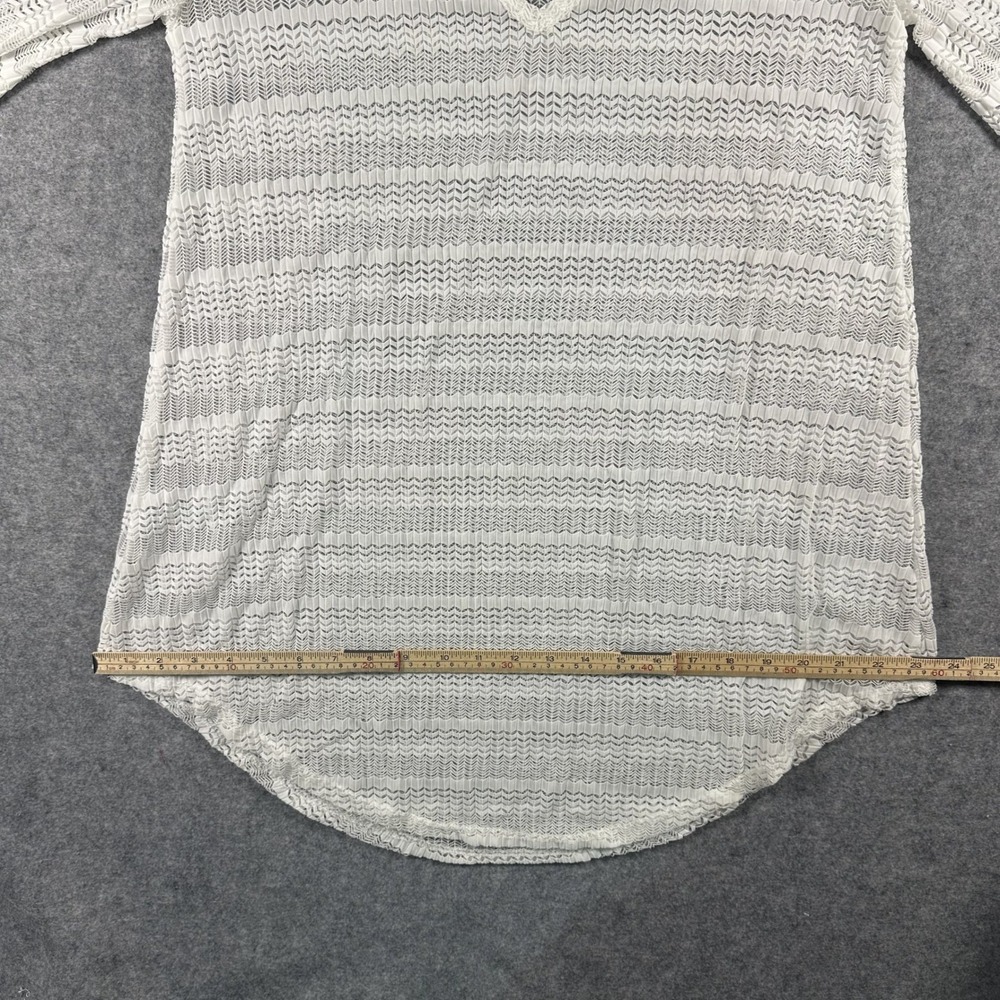 Jordan Taylor AC14028P Mesh Coverup Small White Chevron Sheer Bell Sleeve - Picture 6 of 8